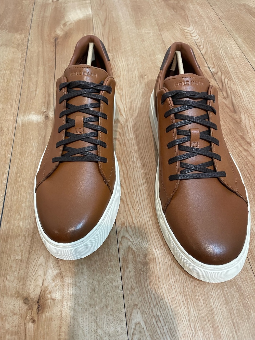 Cole Haan Grand Kittery Court Leather Sneakers British Tan Ivory Men’s 13M NIB